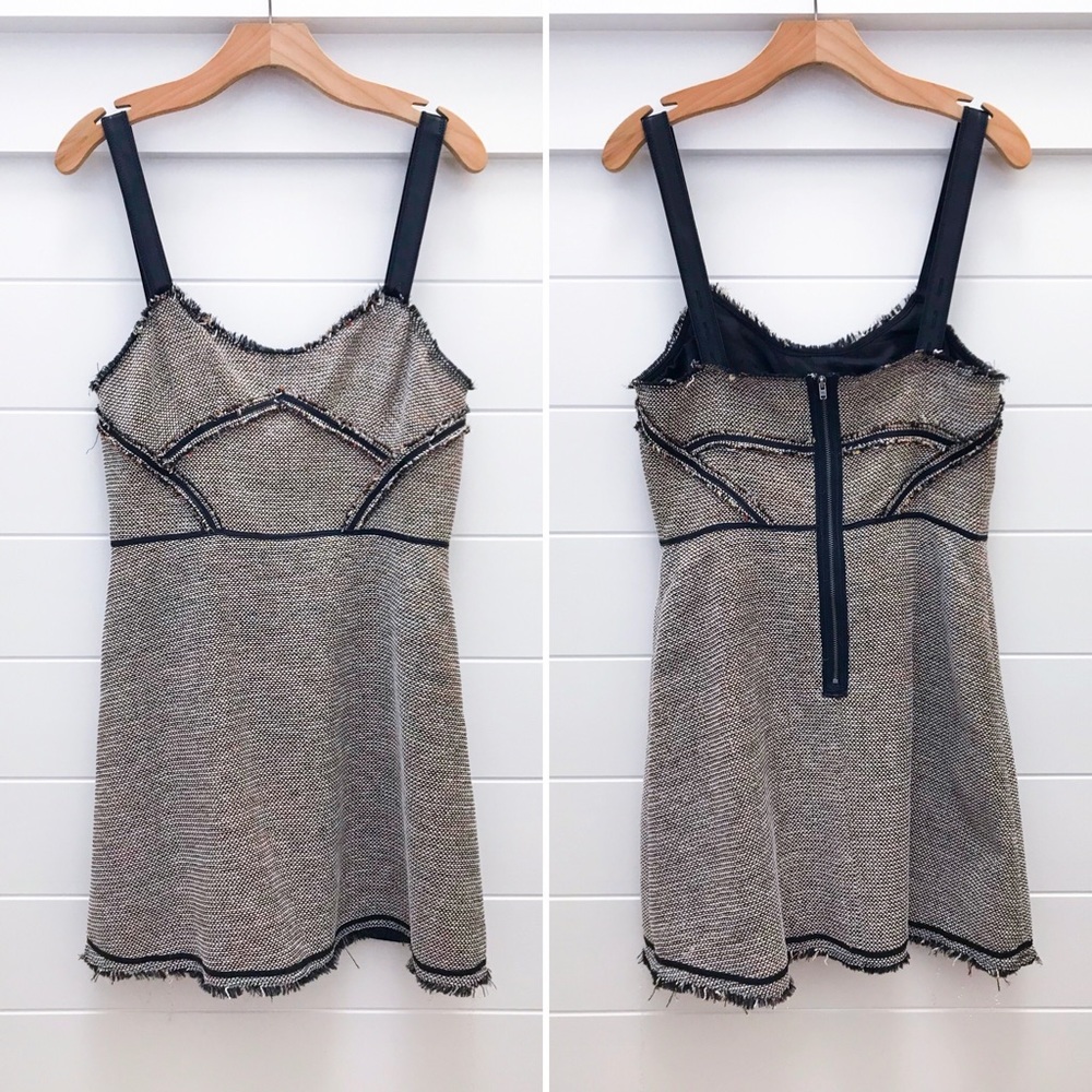 FREE PEOPLE Tweed Gold Metallic Sleeveless Dress